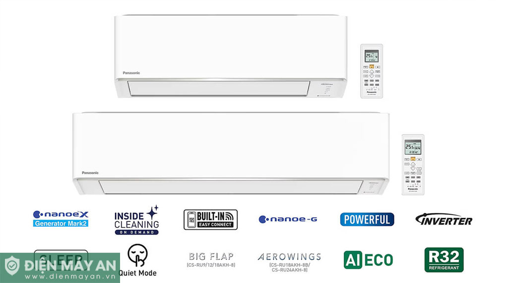 Điều Hòa Panasonic 1 Chiều Inverter 18000 BTU CU/CS-RU18CKH-8D